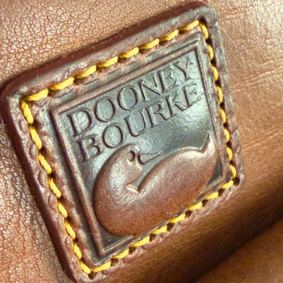 Dooney Bourke Florentine Leather Satchel Bag Chestnut Whipstitch Patina Luxe - Picture 8 of 16